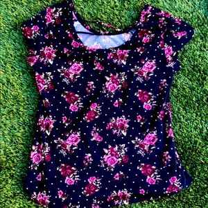 Flower polka dot shirt